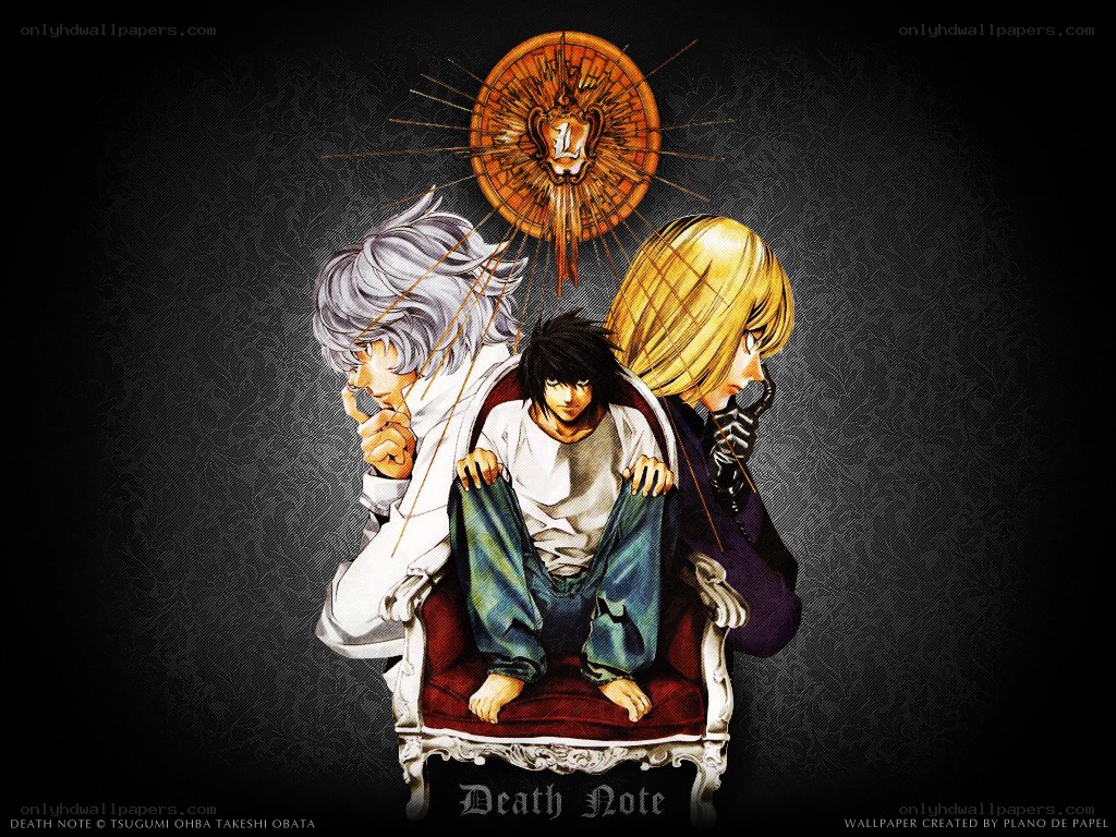 Death Note characters on throne