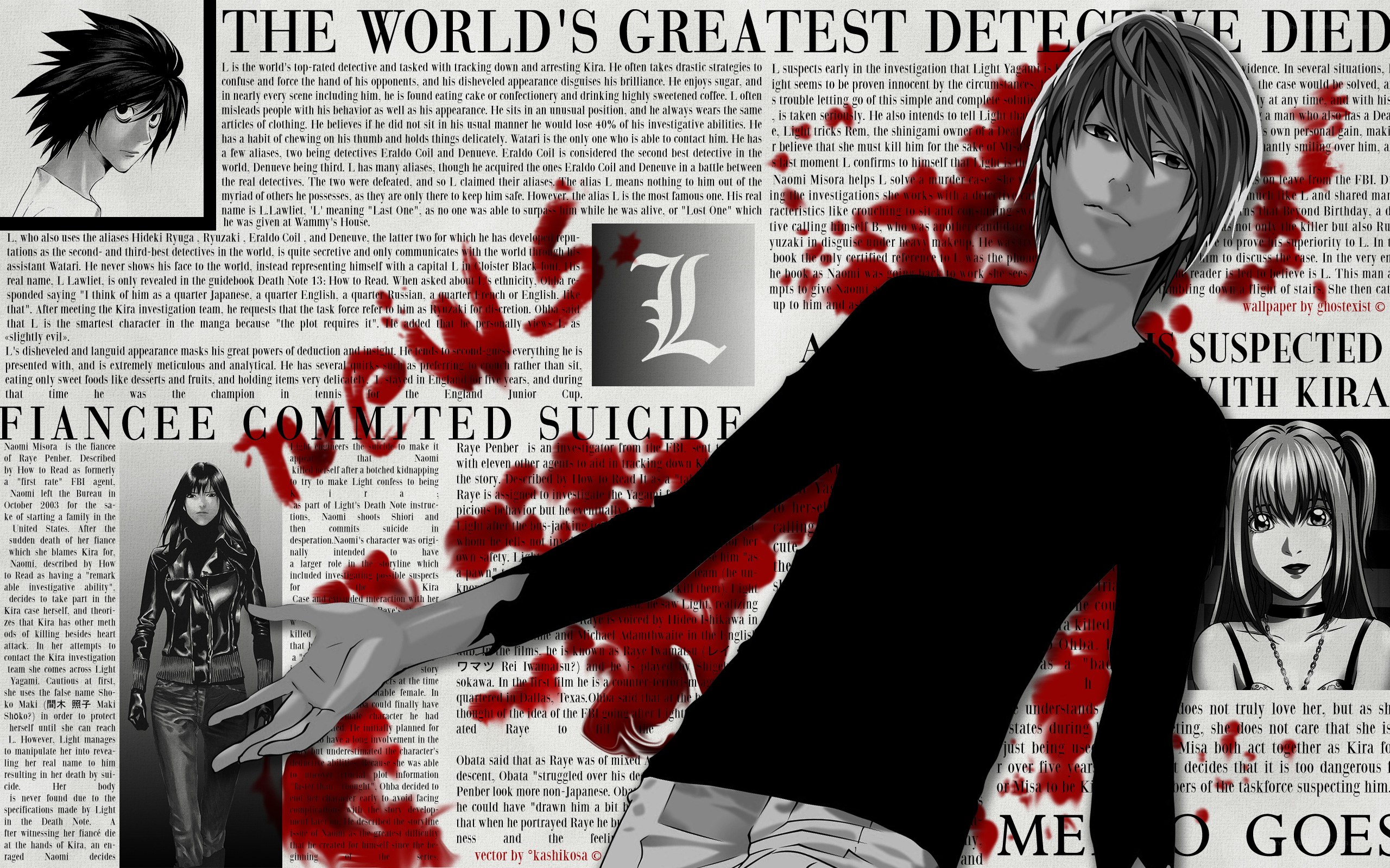 Death Note collage with L and Misa