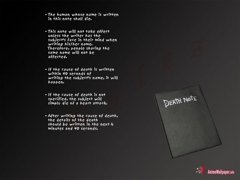 Death Note rules and notebook