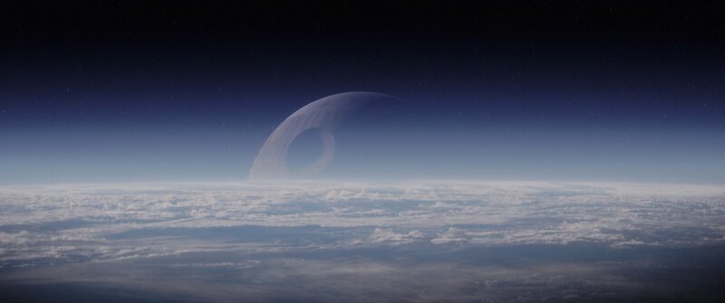 Death Star Above Planet — Blue