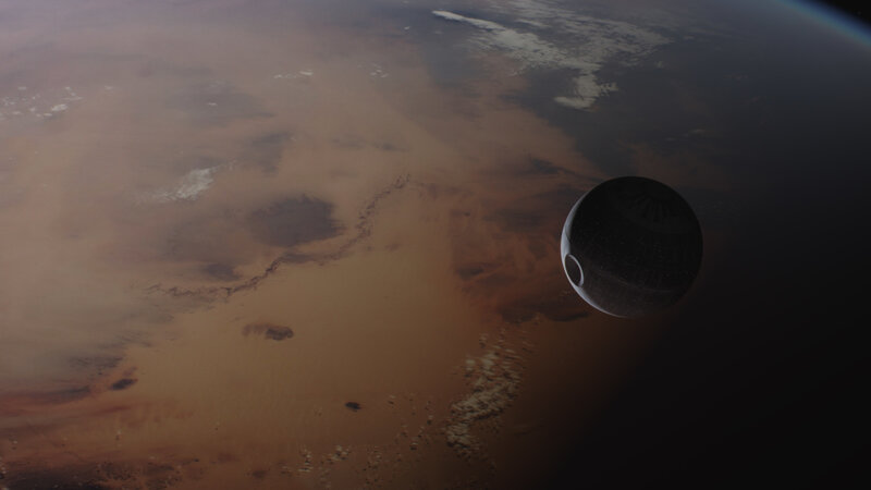 Death Star Above Planet — Brown