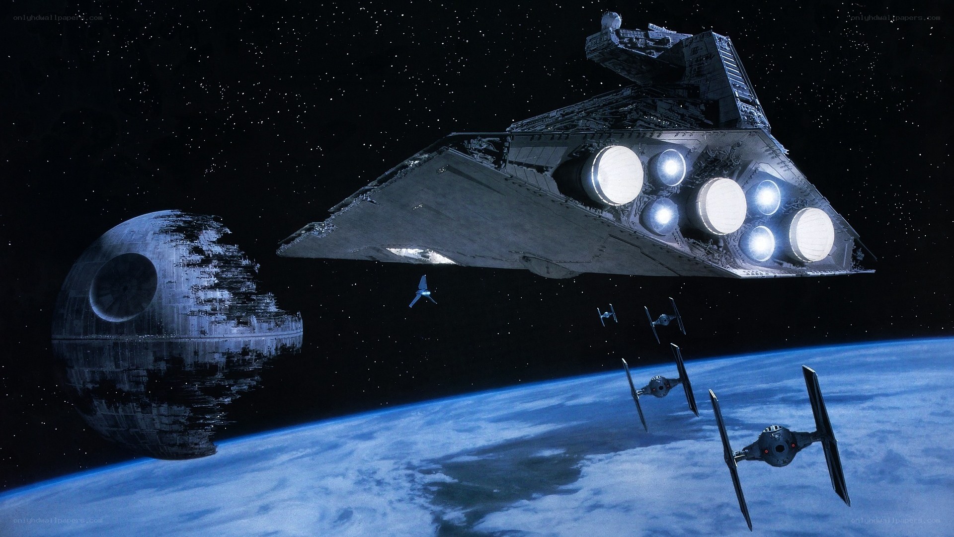 Death Star and Imperial fleet