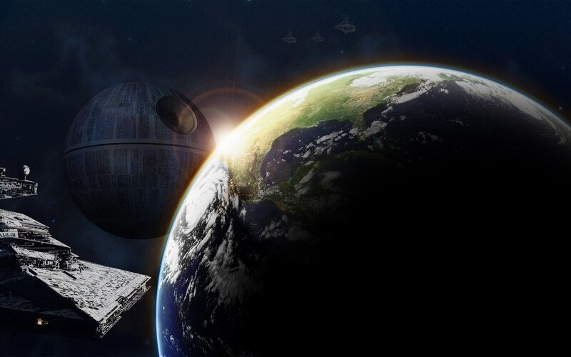 Death Star and Planet