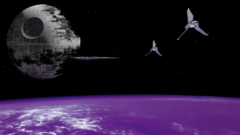 Death Star and Starfighters — Purple
