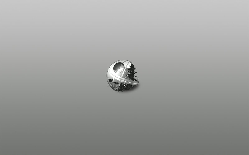 Death Star icon on gray background