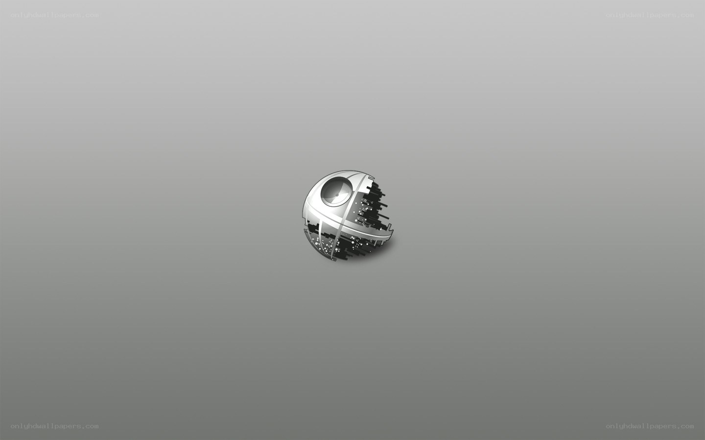 Death Star icon on gray background