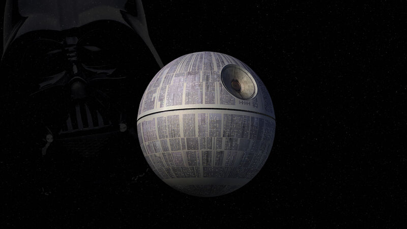 Death Star in Space — Black, Dark