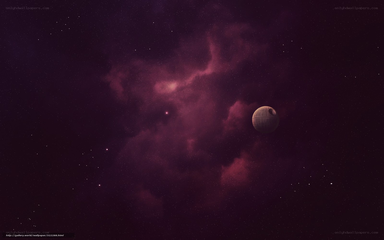 Death Star in space nebula