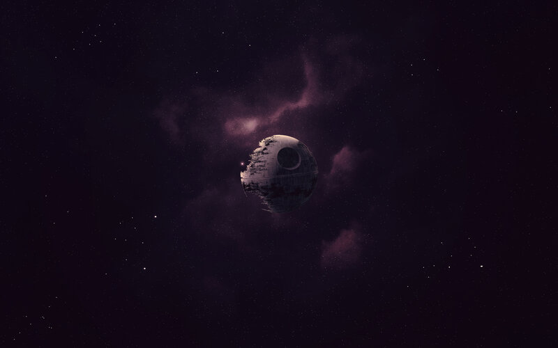 Death Star in Space — Purple, Dramatic