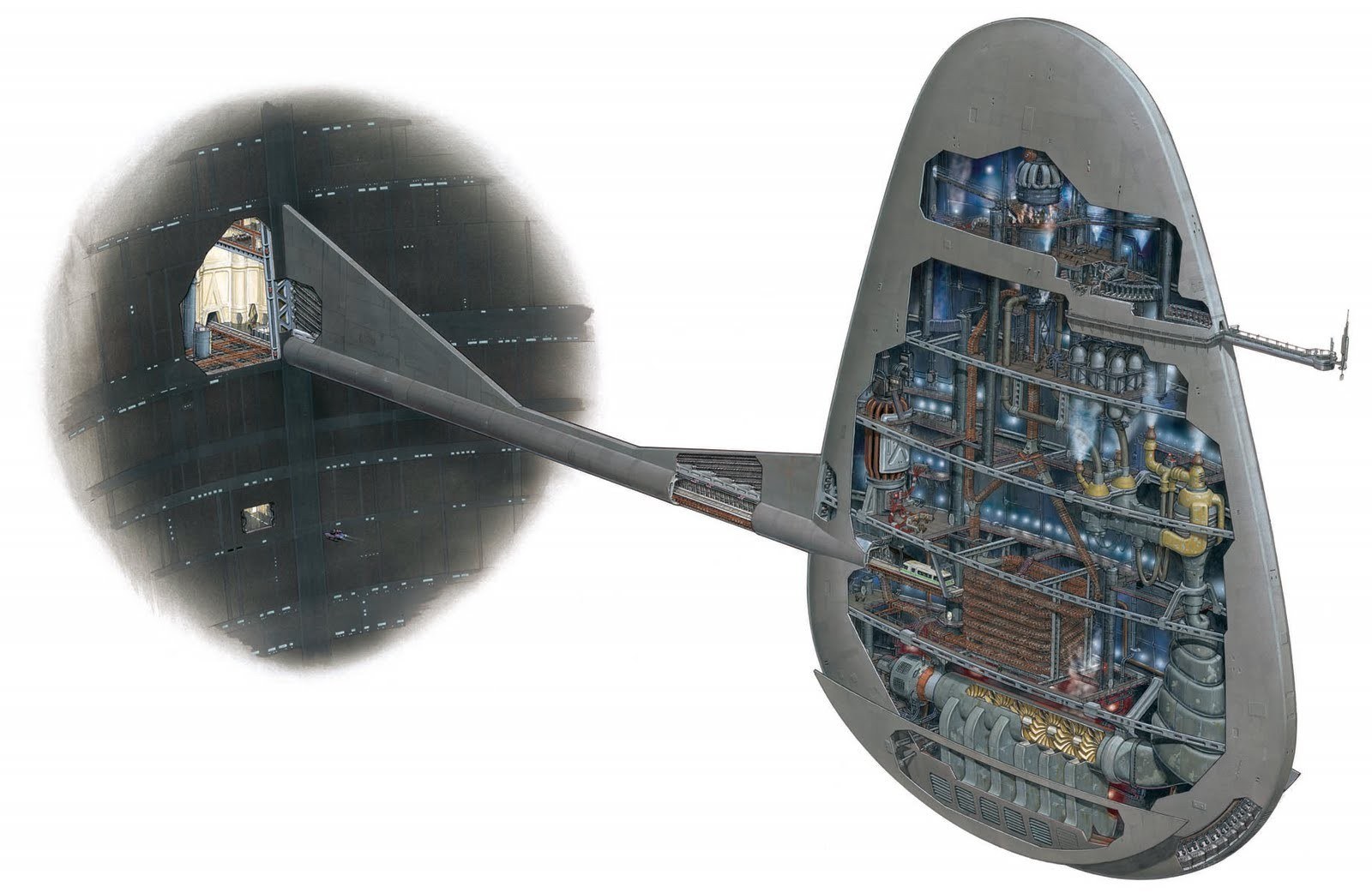 Death Star interior cutaway
