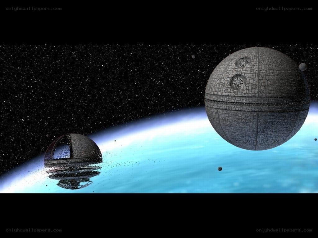 Death Star over a planet