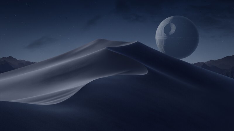 Death Star over Sand Dunes