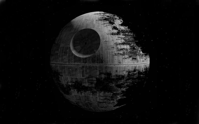 Death Star Space Station — Black, Dramatic, Night, Digital Art