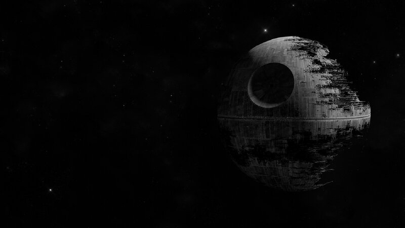 Death Star Space Station — Black, Dramatic, Night