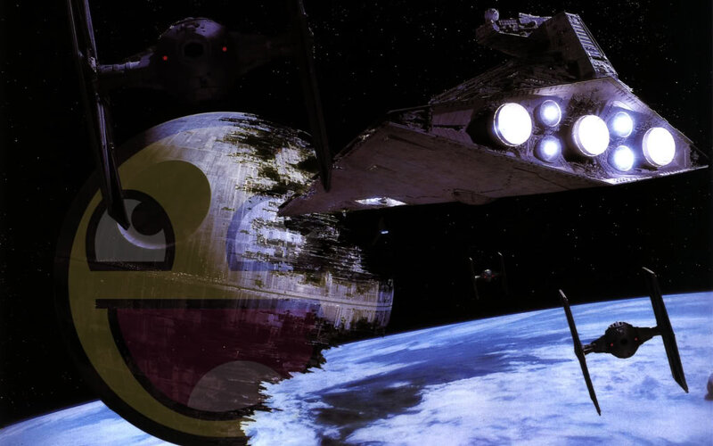Death Star with smiley face
