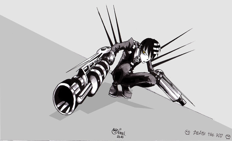 Death the Kid with weapons