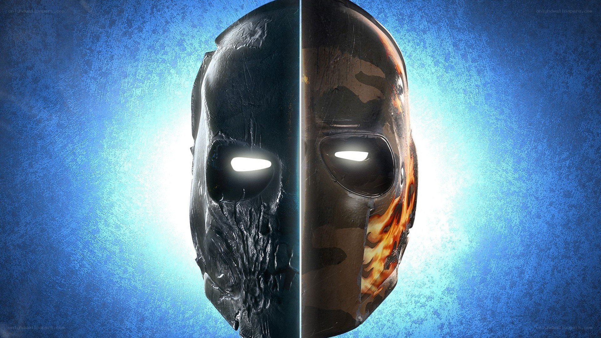Deathstroke mask split image