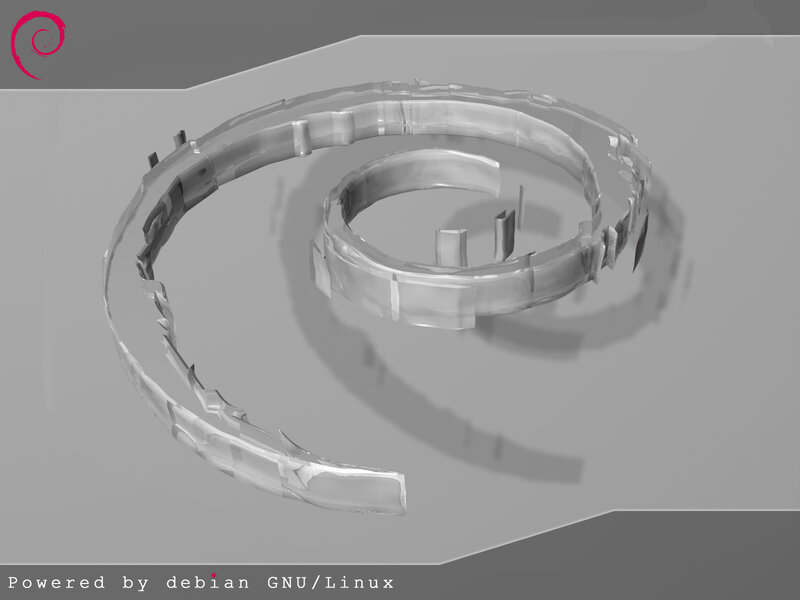 Debian logo 3D render