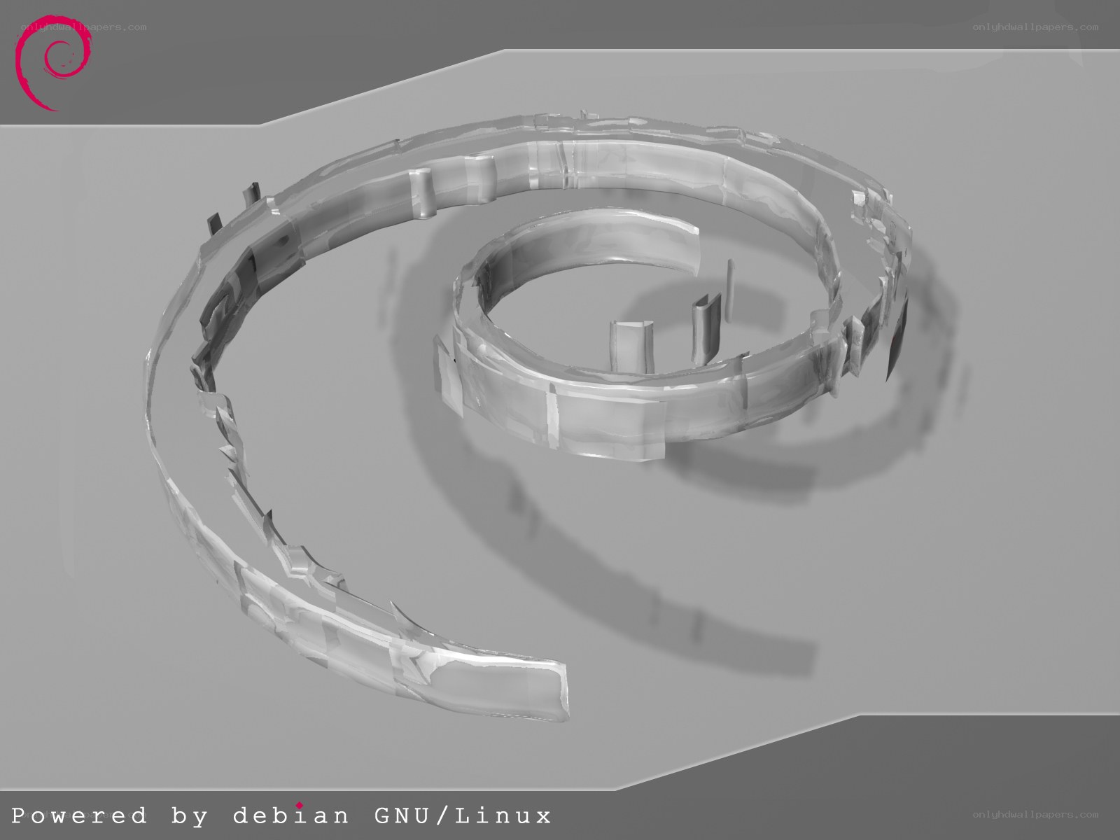 Debian logo 3D render