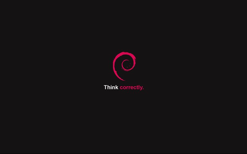 Debian Logo and Slogan — Black, Neutral