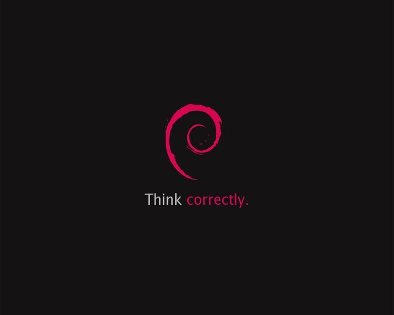 Debian Logo and Text — Black, Neutral