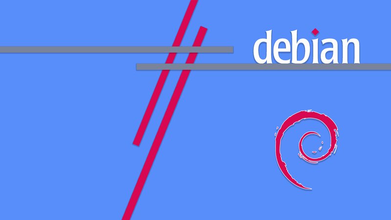 Debian Logo and Text — Blue