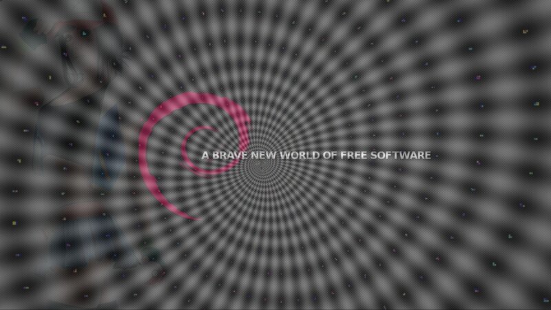 Debian Logo and Text — Gray
