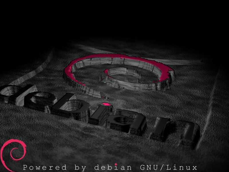 Debian Logo in 3D — Black