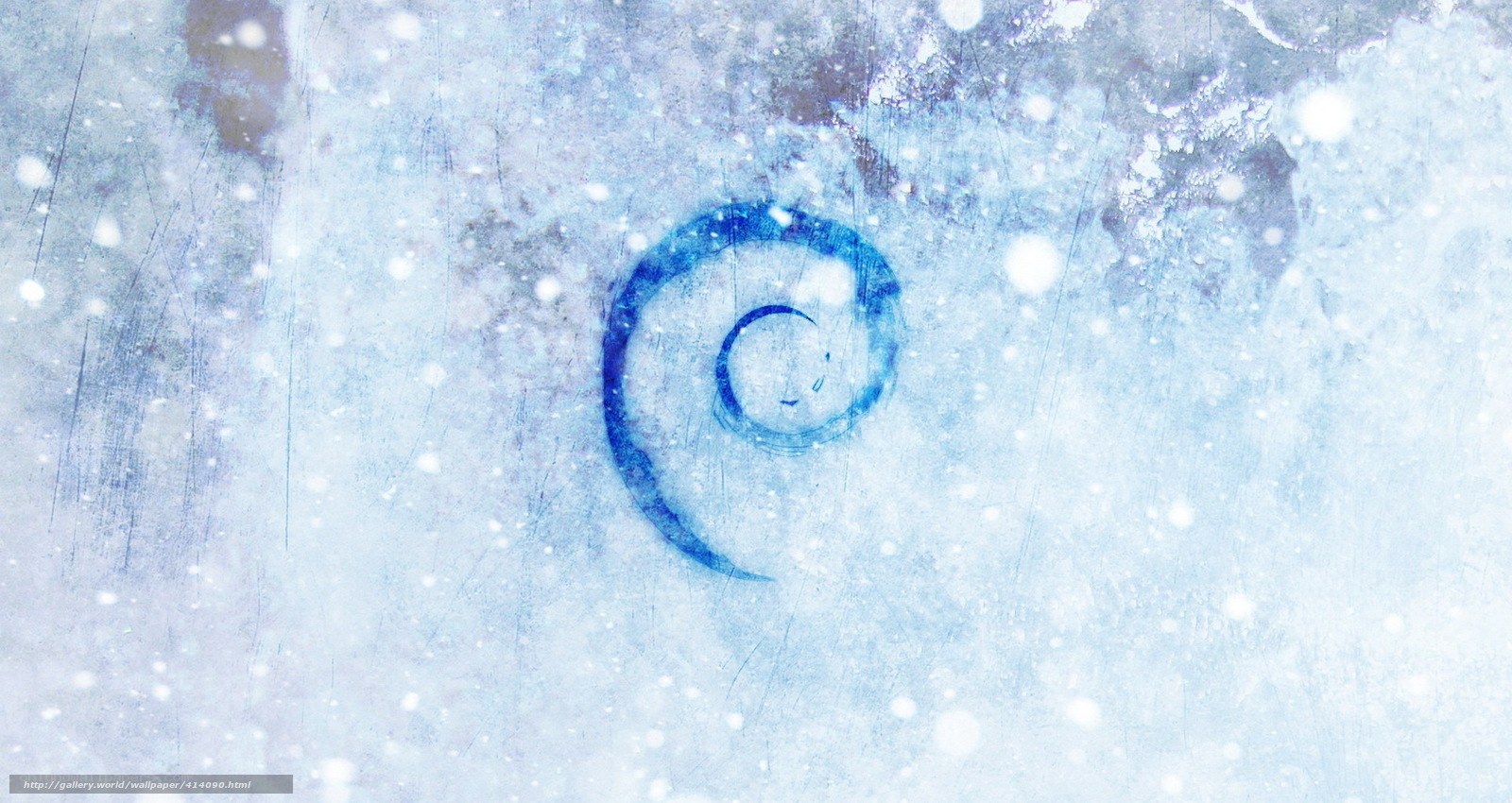 Debian logo in snowy texture