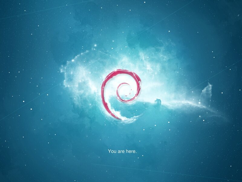 Debian Logo in Space — Blue