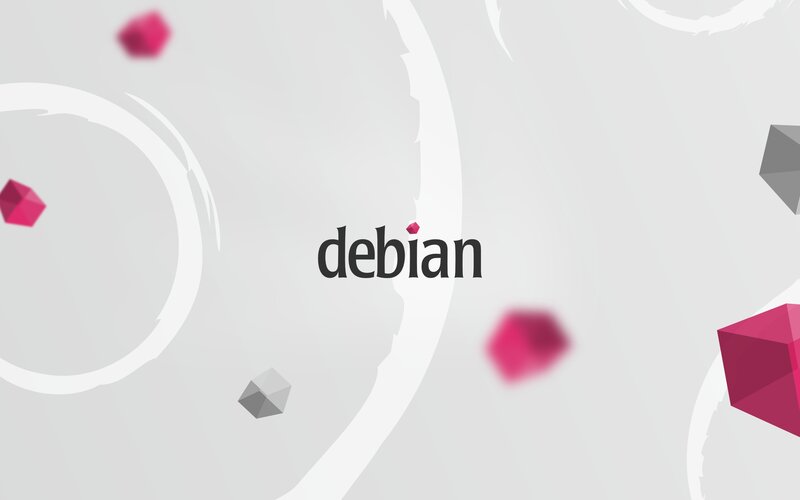Debian logo on abstract background