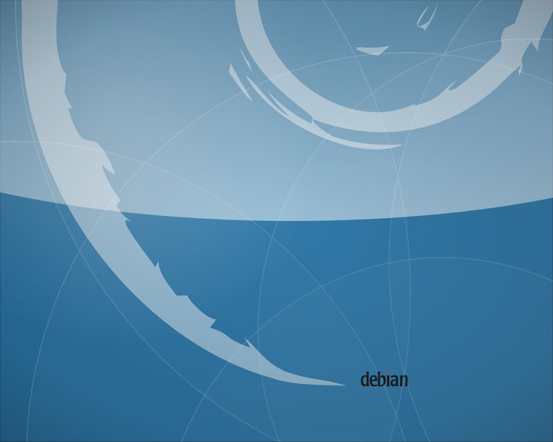 Debian logo on abstract background