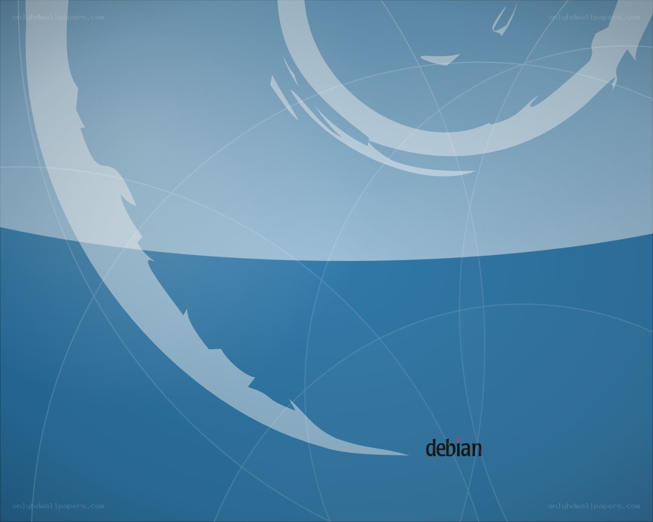 Debian logo on abstract background
