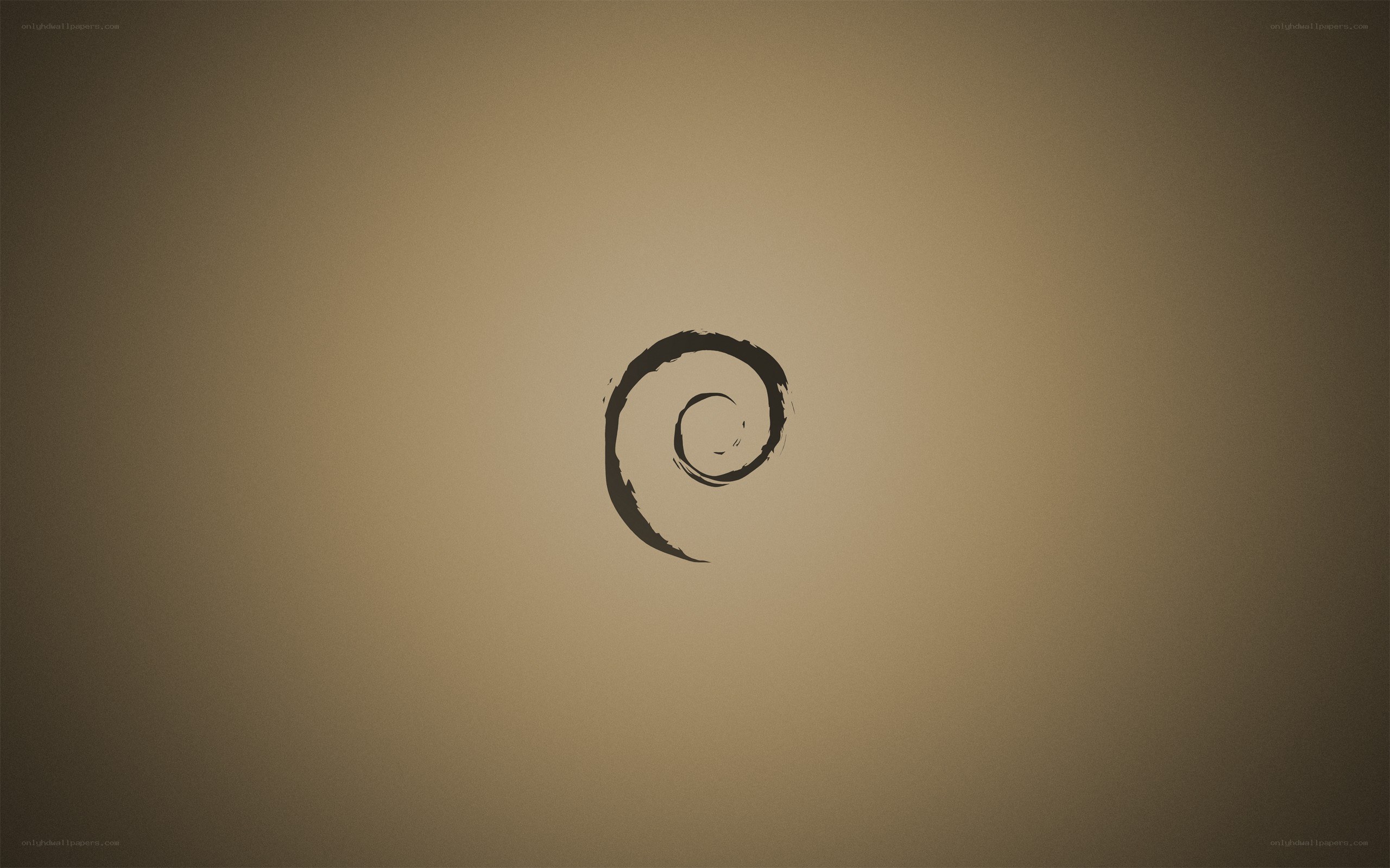 Debian logo on beige background