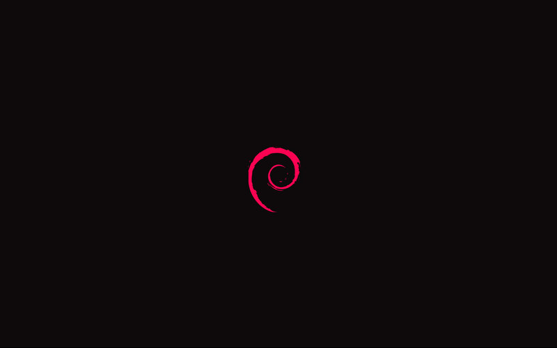 Debian logo on black