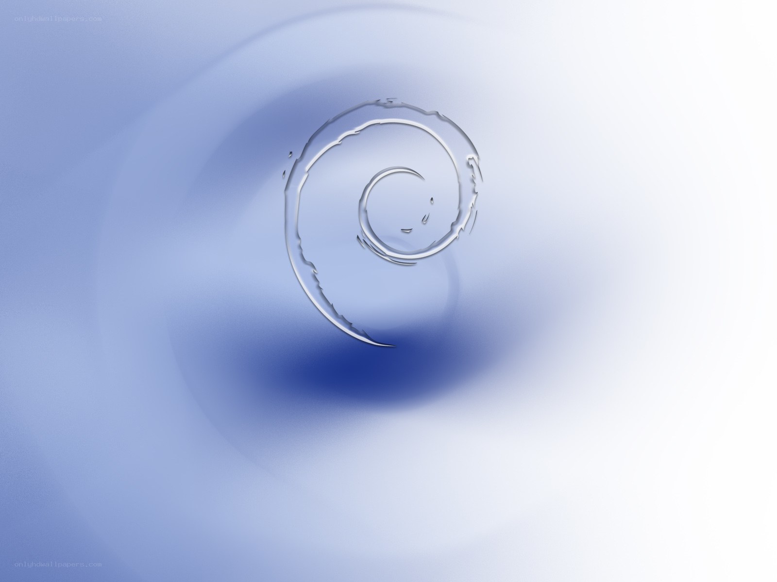 Debian logo on blue background