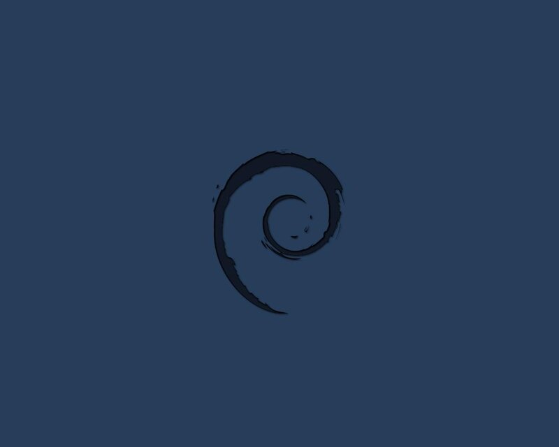 Debian logo on blue background