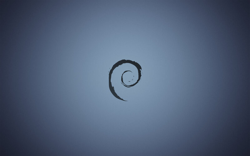 Debian logo on blue background