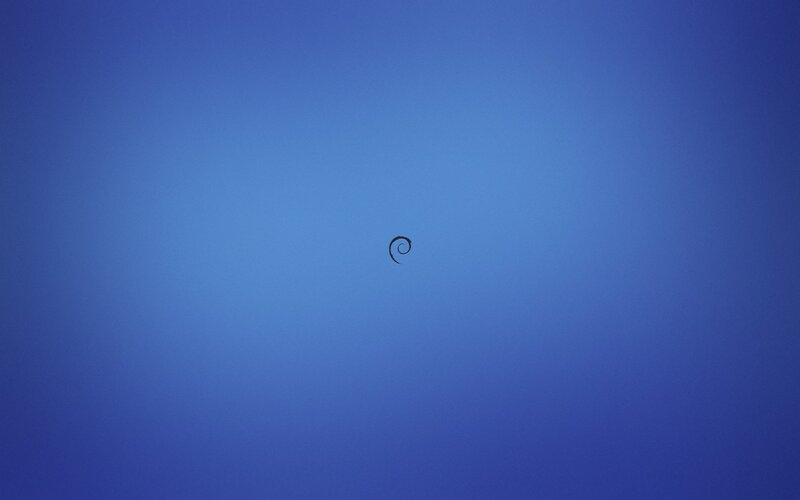 Debian logo on blue background