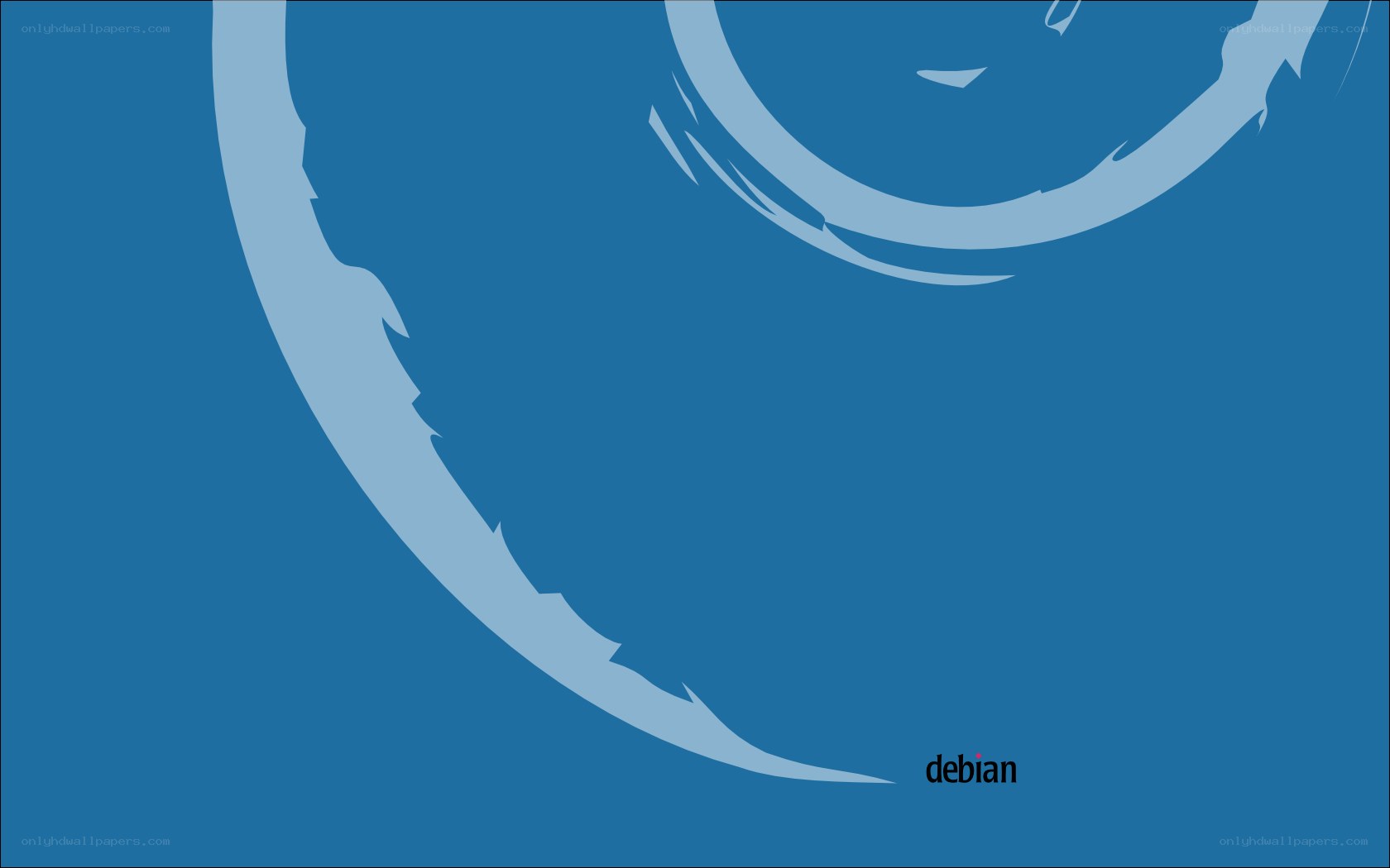 Debian logo on blue background