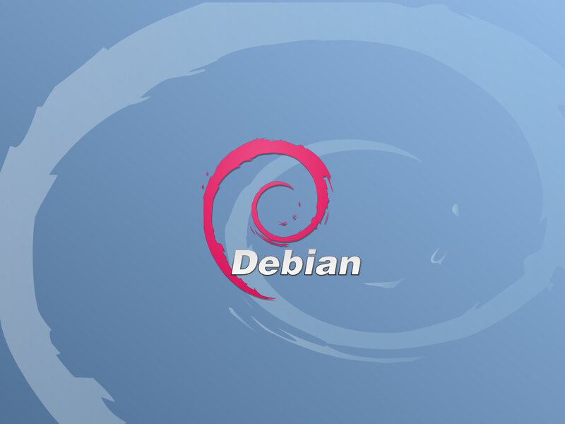 Debian Logo on Blue — Calm, Digital Art