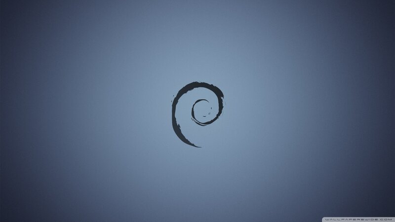 Debian Logo on Blue — Calm