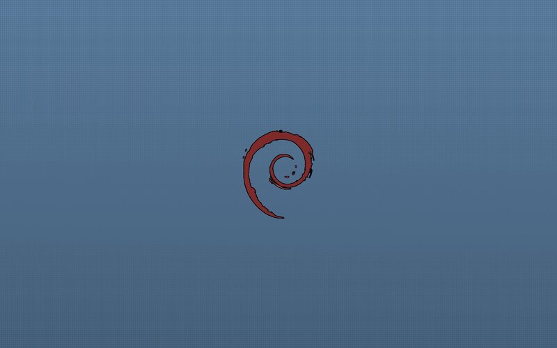 Debian Logo on Blue — Neutral, Digital Art