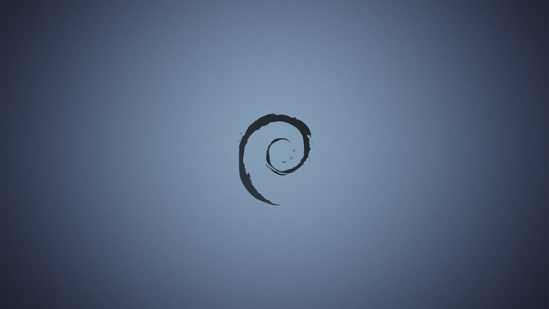 Debian Logo on Blue