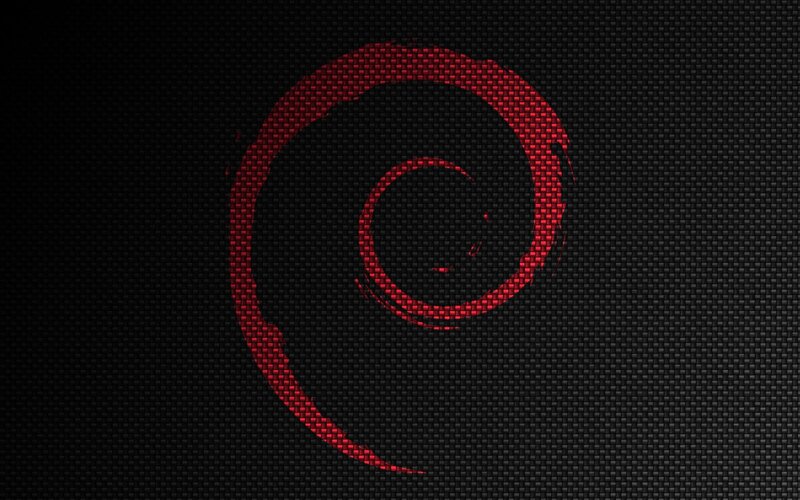 Debian logo on carbon fiber