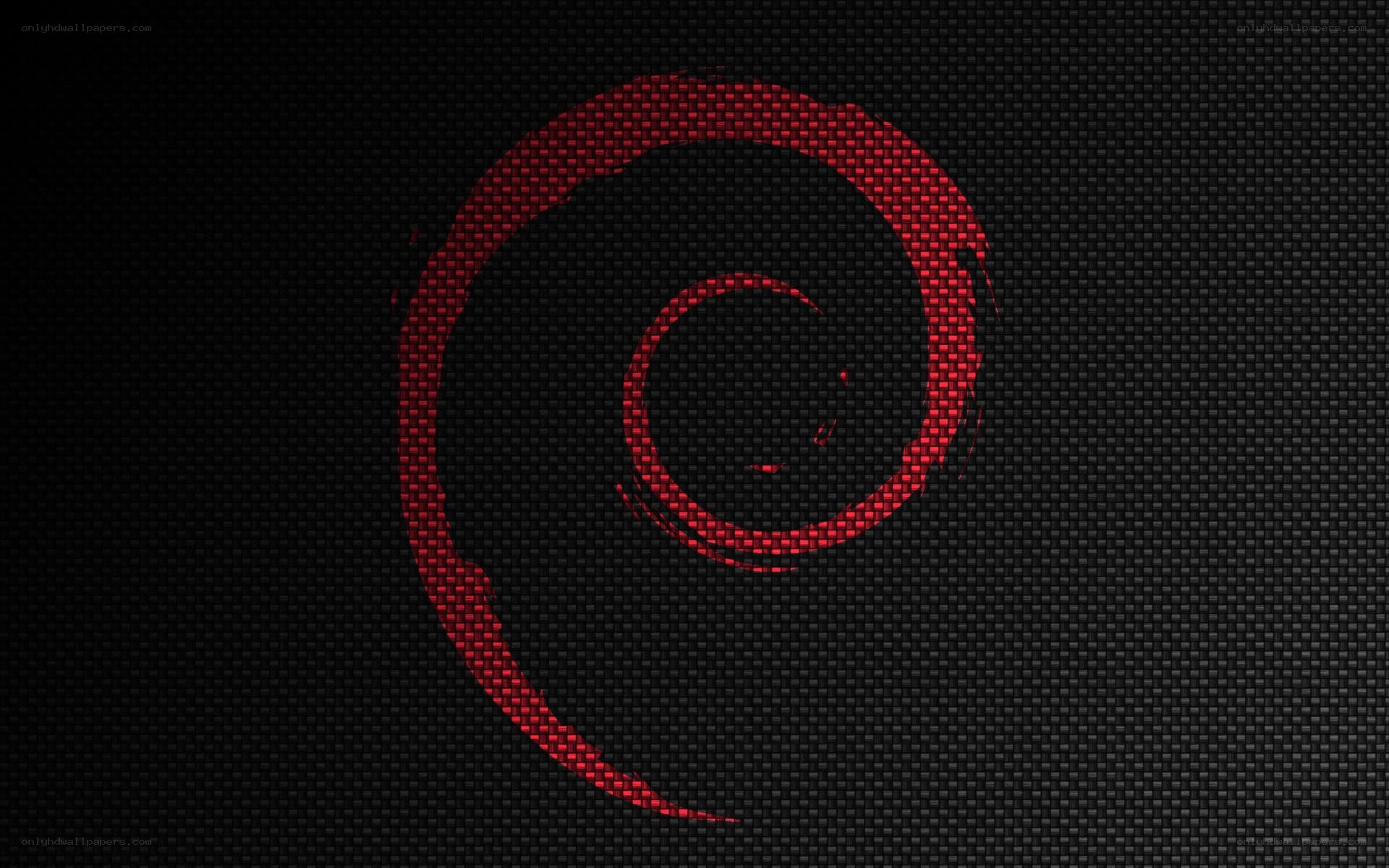 Debian logo on carbon fiber
