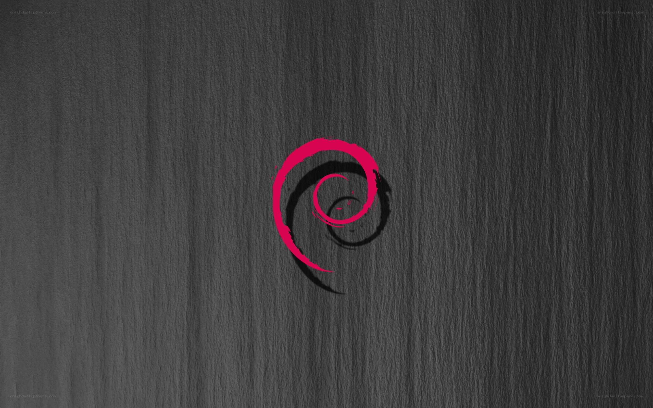 Debian logo on dark background