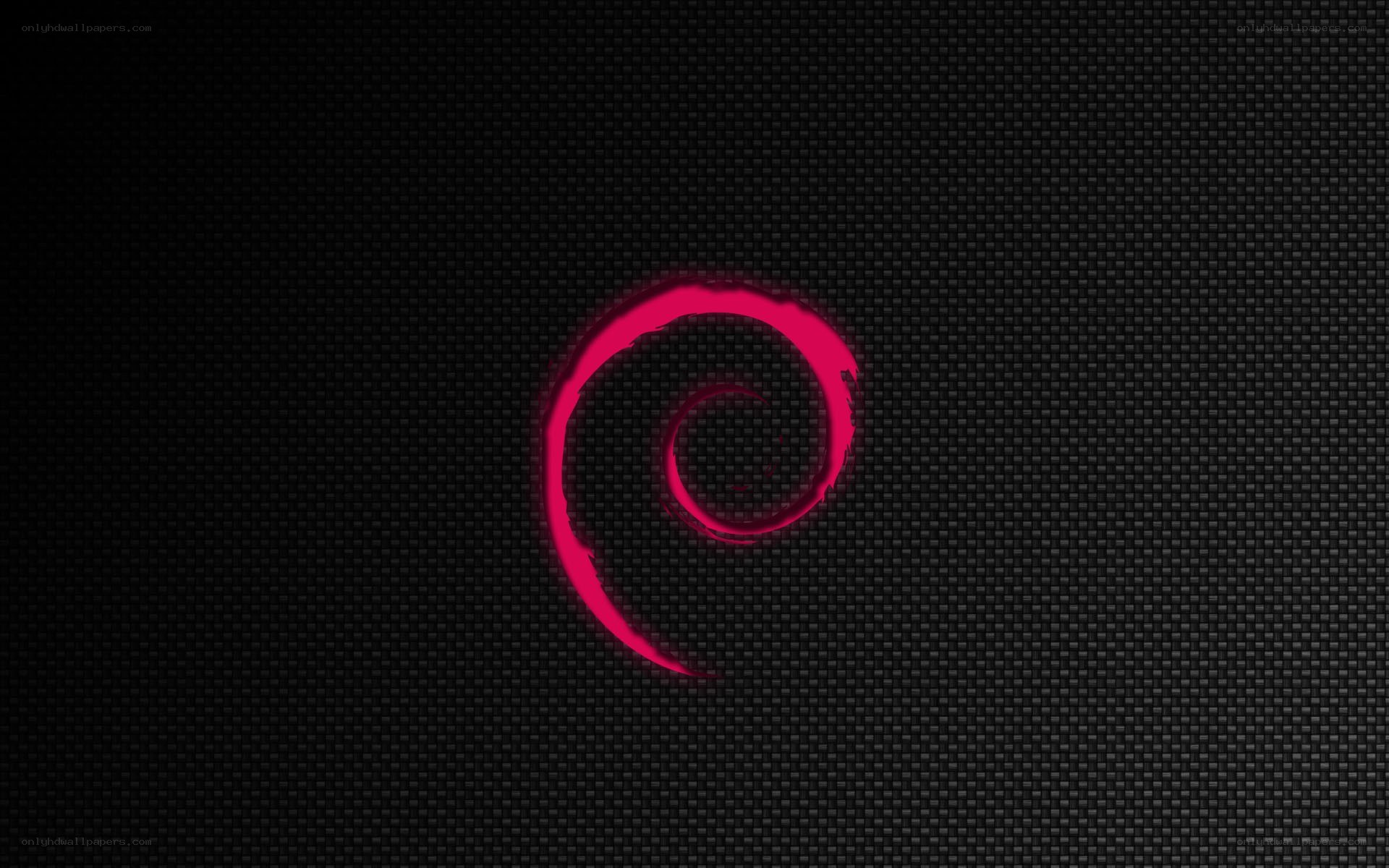 Debian logo on dark background