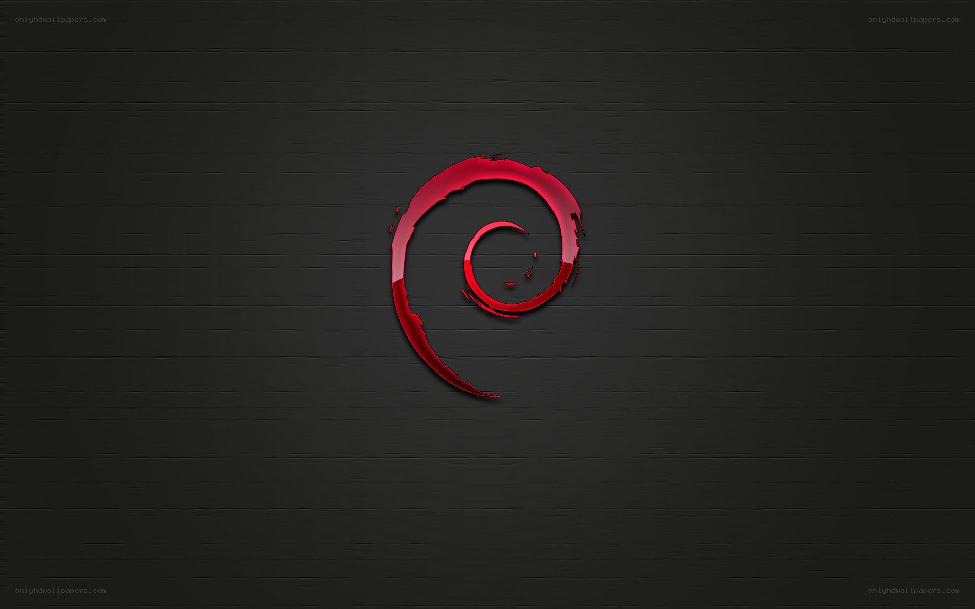 Debian logo on dark background