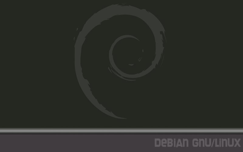Debian Logo on Dark Background — Black, Neutral